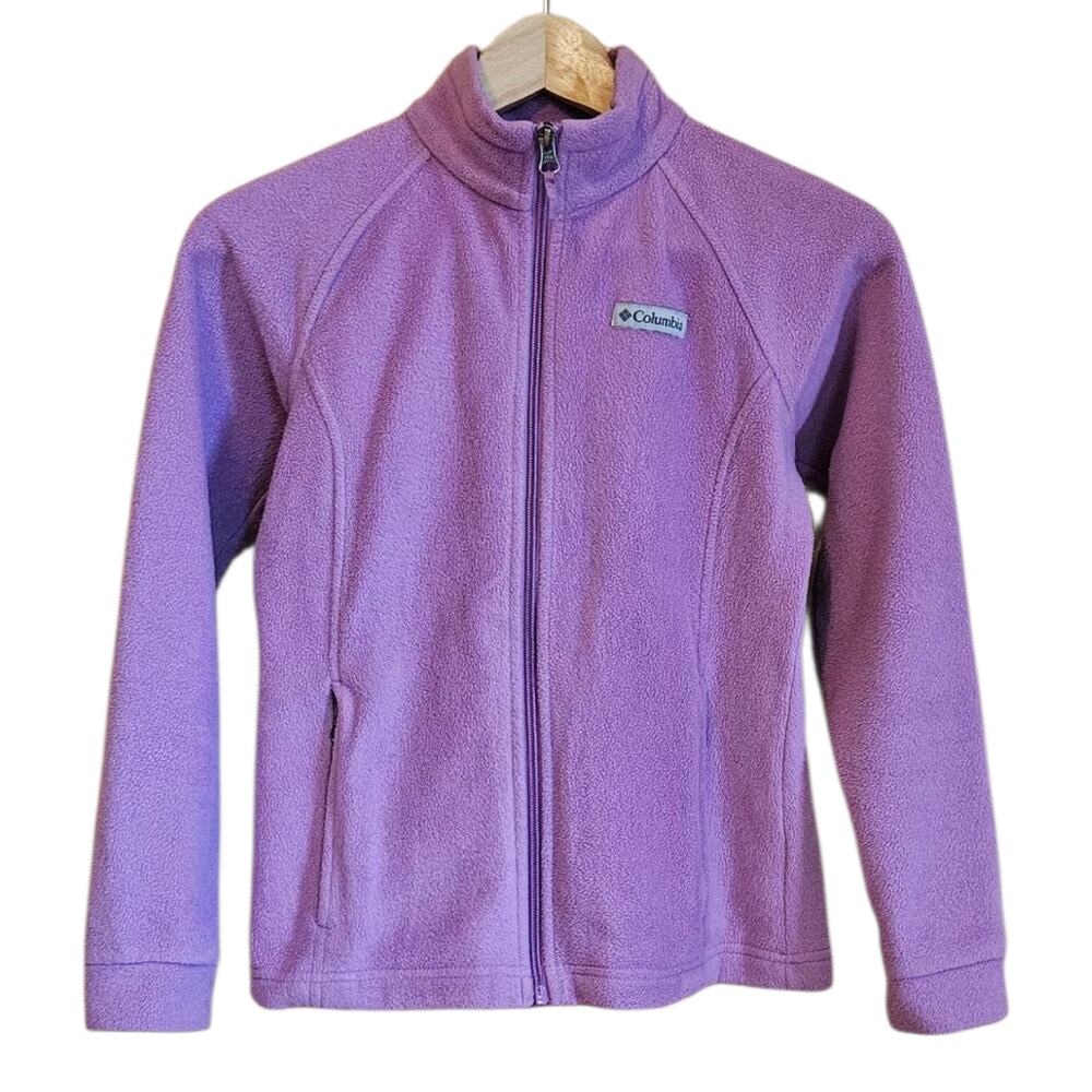 Columbia Fleece Full Zip Jacket Light Purple Girl's Size Medium (10/12)